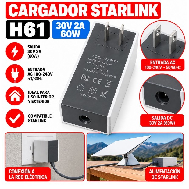 &ua CARGADOR STARLINK H61